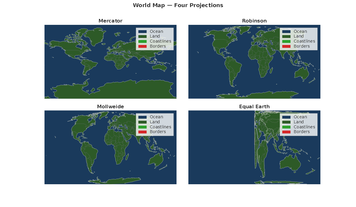 Four-projection comparison
